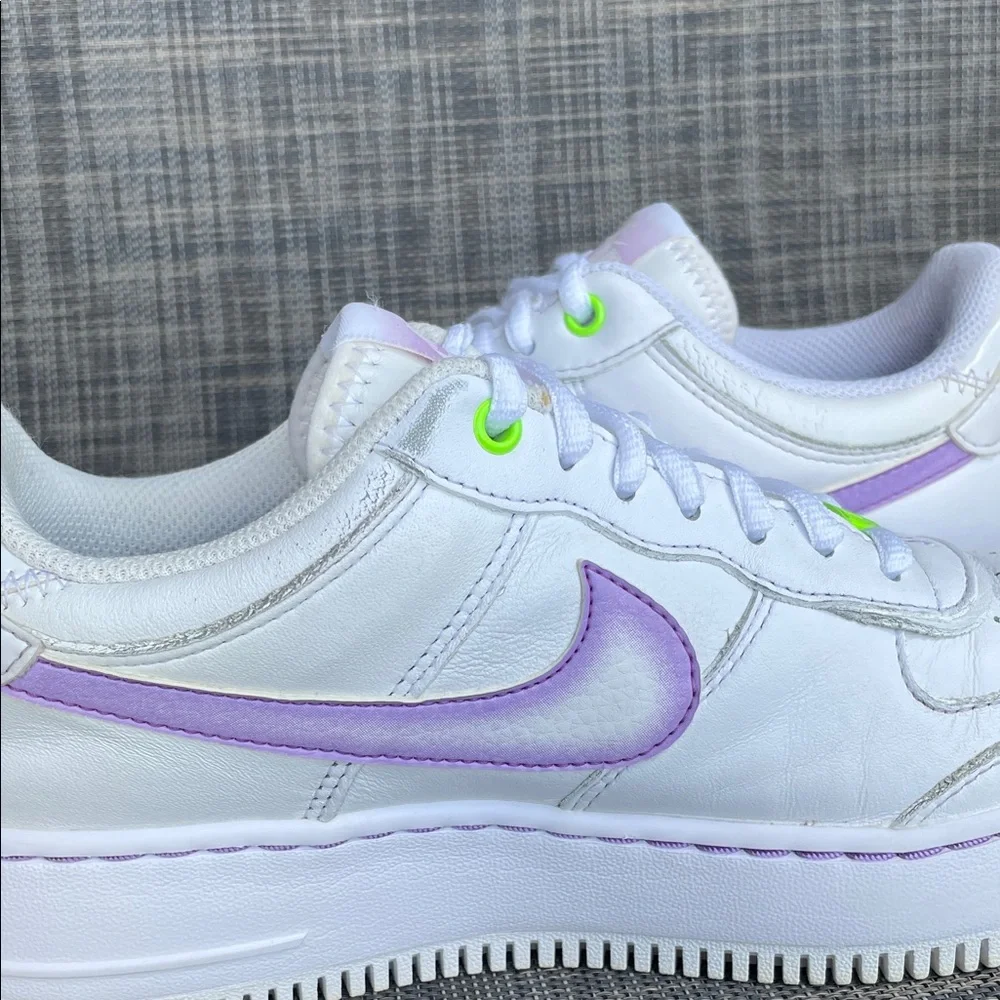 Nike Women's Air Force 1 Shadow 'White Electric Green' Sneakers Shoes size 8 - Picture 11 of 13